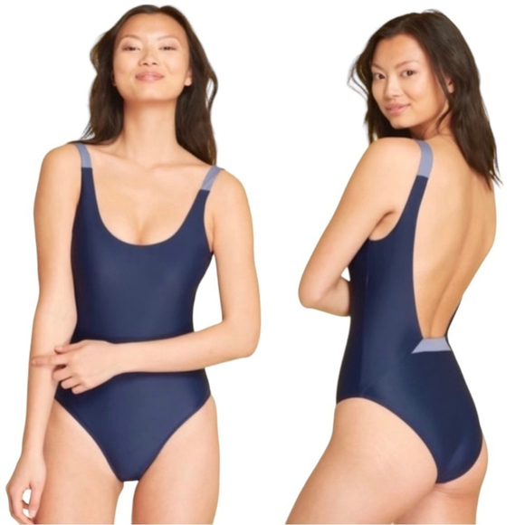 summersalt Other - SUMMERSALT NWTs 1-Piece Swim Suit The Sun Streak Navy Blue/Light Blue Lo…